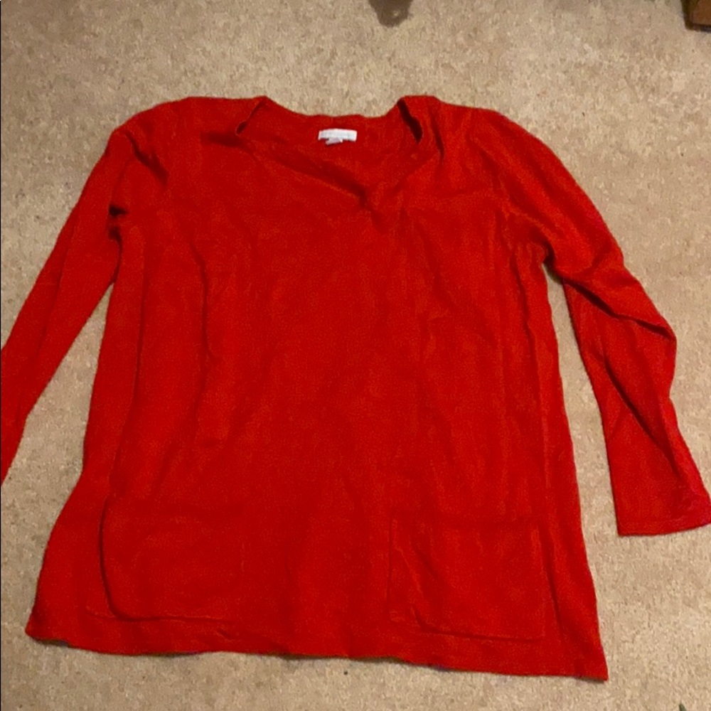 Red vneck sweater